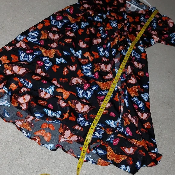 NWT Torrid Black Midi Brushed Charmeuse Butterfly Wrap Dress Sz 2X - Picture 14 of 16